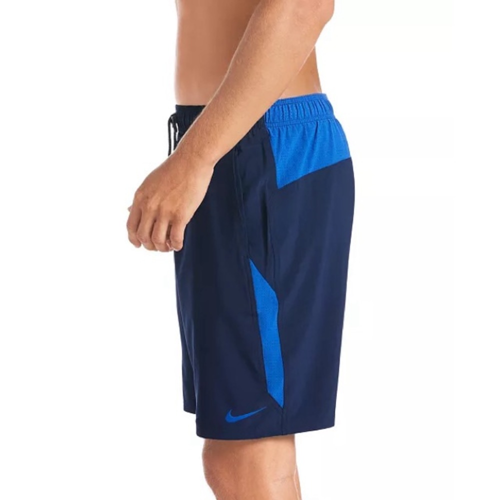 NWT Nike Men's Swim Trunks 4XLT Contend Water-Repellent Colorblocked Navy Blue - Picture 6 of 13
